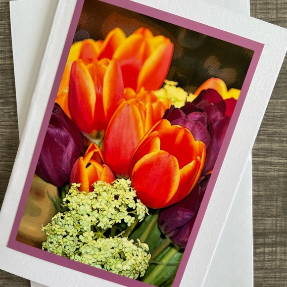 Six 5x7 Blank Tulip Photo Greeting cards - Picture 4 of 7